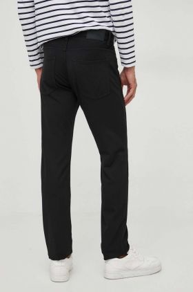 BOSS pantaloni barbati, culoarea negru, mulata