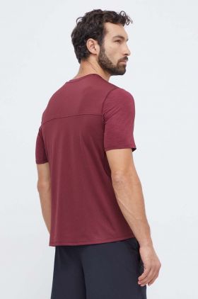 Reebok tricou de antrenament culoarea bordo, neted