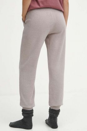 Medicine pantaloni de trening culoarea bej, neted