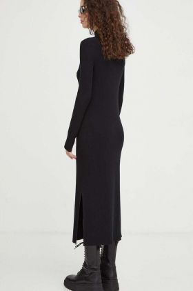 Marc O'Polo rochie culoarea negru, midi, mulata