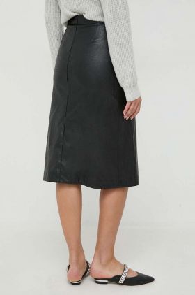 Beatrice B fusta culoarea negru, midi, drept