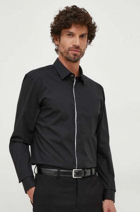 BOSS camasa barbati, culoarea negru, cu guler clasic, slim