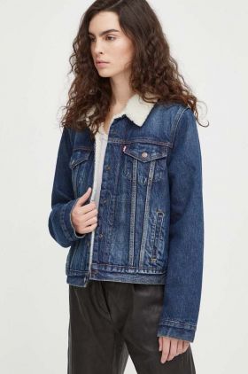 Levi's geaca jeans femei, culoarea albastru marin, de tranzitie