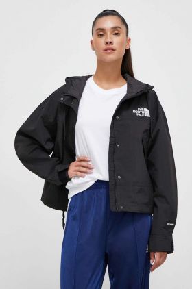 The North Face geaca femei, culoarea negru, de tranzitie, oversize