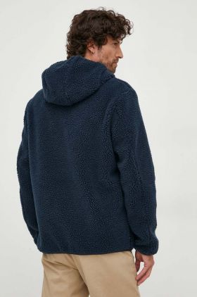 Barbour bluza barbati, culoarea albastru marin, cu glugă, neted
