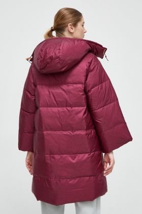 The North Face geaca de puf femei, culoarea bordo, de iarna, oversize