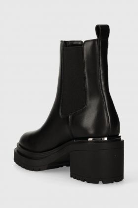 Dkny ghete chelsea de piele Patria femei, culoarea negru, cu toc drept, K3340304