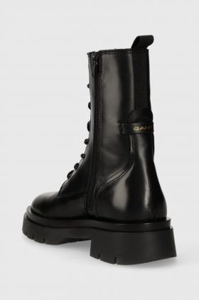 Gant cizme de piele Meghany femei, culoarea negru, cu toc plat, 27551404.G00