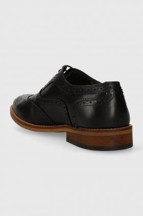 Barbour pantofi de piele Isham barbati, culoarea negru, MFO0693BK71