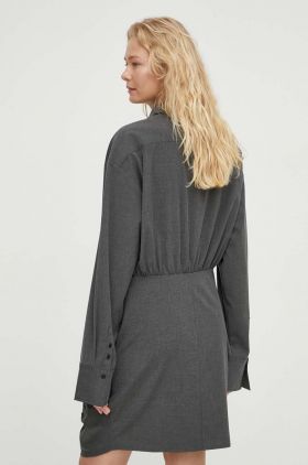 Herskind rochie culoarea gri, mini, oversize