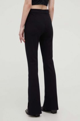 Marc O'Polo pantaloni DENIM femei, culoarea negru, evazati, high waist