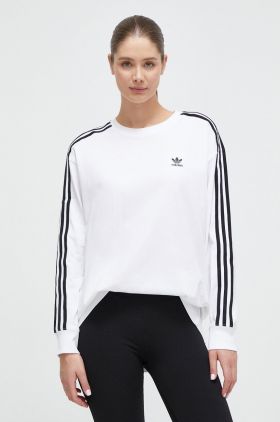 adidas Originals longsleeve din bumbac culoarea alb