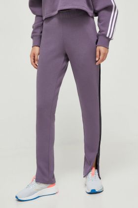 adidas pantaloni de trening culoarea violet, modelator