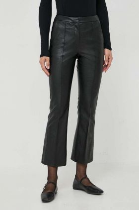 Beatrice B pantaloni femei, culoarea negru, drept, high waist