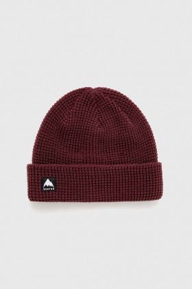 Burton caciula Recycled Waffle culoarea bordo, din tricot gros