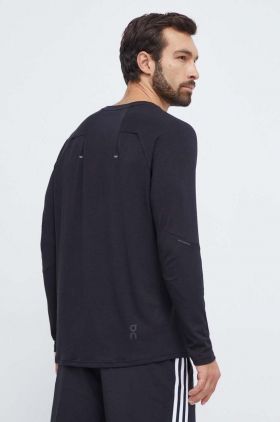 On-running longsleeve Focus barbati, culoarea negru, neted