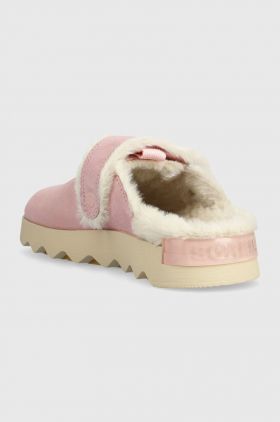 Sorel papuci din piele intoarsa VIIBE CLOG SUEDE COZY culoarea roz, 2048521