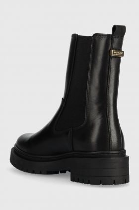 Barbour ghete chelsea de piele B.Intl Whitlock femei, culoarea negru, cu toc plat, LFO0624BK12