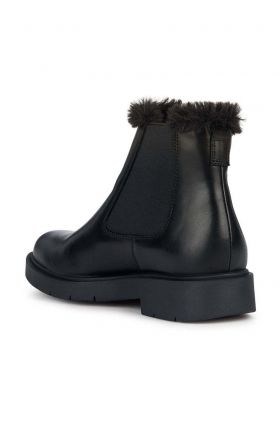 Geox ghete chelsea de piele D SPHERICA EC1 B femei, culoarea negru, cu toc plat, D36QRB 043BH C9999