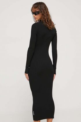 HUGO rochie culoarea negru, midi, mulata