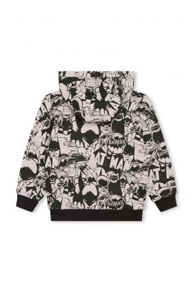 Dkny hanorac de bumbac pentru copii x DC Comics culoarea negru, cu glugă, modelator