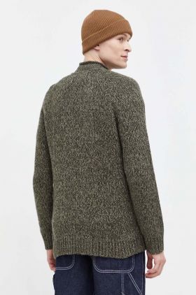 Abercrombie & Fitch pulover din amestec de lana barbati, culoarea verde, cu turtleneck