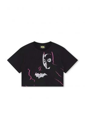 Dkny tricou de bumbac pentru copii x DC Comics culoarea negru