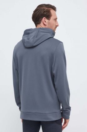 Under Armour hanorac de antrenament culoarea gri, cu glugă, cu imprimeu