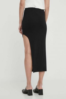 Saint Body fusta culoarea negru, midi, drept