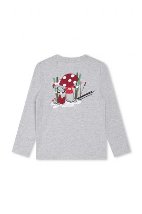 Kenzo Kids longsleeve din bumbac pentru copii culoarea gri, cu imprimeu