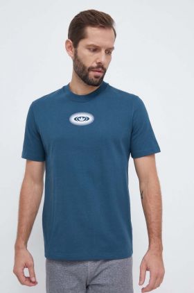 adidas Originals tricou din bumbac barbati, culoarea turcoaz, cu imprimeu