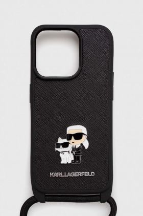 Karl Lagerfeld Husă pentru telefon iPhone 15 Pro 6.1 culoarea negru