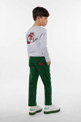 Kenzo Kids longsleeve din bumbac pentru copii culoarea gri, cu imprimeu