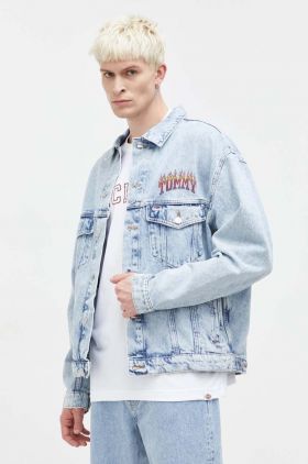 Tommy Jeans geaca jeans barbati, de tranzitie, oversize