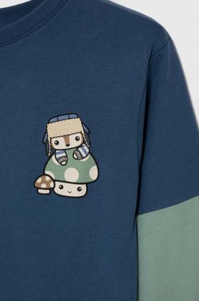 United Colors of Benetton longsleeve din bumbac pentru copii modelator