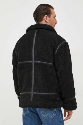 Alpha Industries geaca B3 Teddy barbati, culoarea negru, de tranzitie, oversize