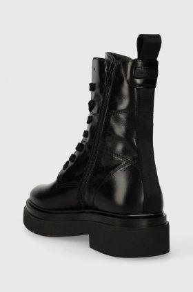 Gant cizme de piele Zandrin femei, culoarea negru, cu platforma, 27541381.G00