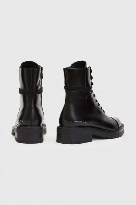 AllSaints cizme de piele Dusty femei, culoarea negru, cu toc plat, WF0048Z