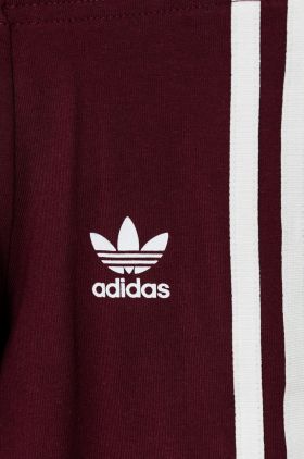 adidas Originals leggins copii culoarea bordo, cu imprimeu