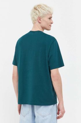 Abercrombie & Fitch tricou din bumbac barbati, culoarea verde, cu imprimeu