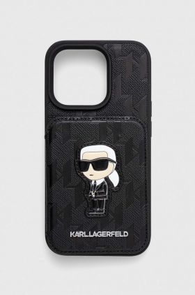 Karl Lagerfeld Husă pentru telefon iPhone 15 Pro 6.1 culoarea negru