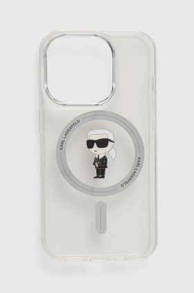 Karl Lagerfeld Husă pentru telefon iPhone 15 Pro 6.1 culoarea transparent