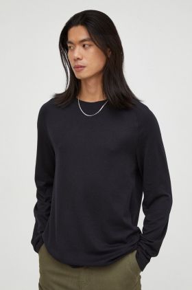 Marc O'Polo longsleeve barbati, culoarea negru, neted