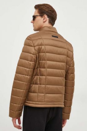 Trussardi geaca barbati, culoarea maro, de tranzitie