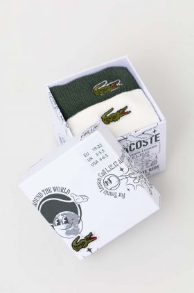 Lacoste sosete copii 2-pack culoarea alb