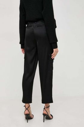 MICHAEL Michael Kors pantaloni femei, culoarea negru, drept, high waist