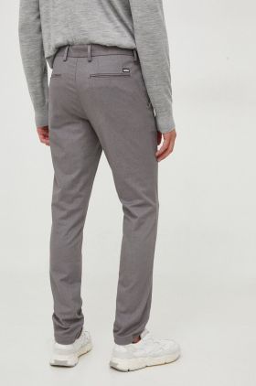 BOSS pantaloni barbati, culoarea gri, mulata