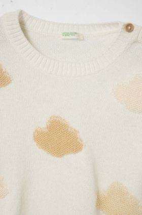 United Colors of Benetton pulover din amestec de lână pentru bebeluși culoarea bej, light