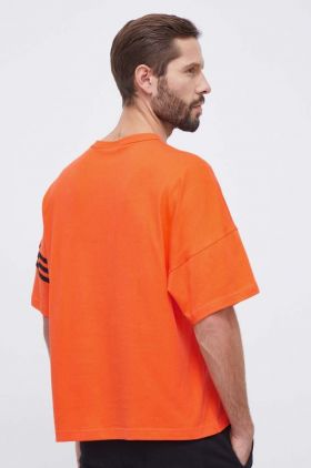 adidas Originals tricou din bumbac barbati, culoarea portocaliu, cu imprimeu