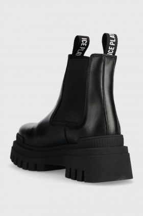 Ice Play ghete chelsea de piele AIRES femei, culoarea negru, cu platforma, AIRES005W CL1